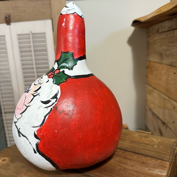 Hand Painted Santa Gourd - Picture 5 of 5